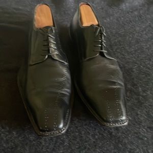 Mens 9 Yves Saint Laurent Black Leather Dress Shoes